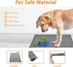 24" x 16" Dog Food Mat, Silicone Pet Mats for Food and Water, Nonslip Pet Feeding Mats for Floors, Dog Cat Bowl Mat with Raised Edges, Dark Gray