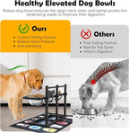 SHAINFUN Elevated Dog Bowls Stand for Medium/Large Dogs with Mat, 6 Height Adjustable Raised Dog Bowl, Three 58oz Food Water Bowls