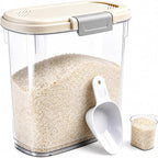 Large Rice Storage Container 15-20 Lbs, Tall Flour Container Dry Food Bin | Slim Food Container with Scoop, Cup for Cereal, Sugar, Beans, Pet Dog Cat Food, Kitchen and Pantry Storage Organization