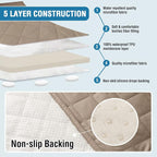 H.VERSAILTEX Couch Cover for Dogs Washable 100% Waterproof Sofa Cushion Cover Dog Bed Cover Non-Slip Pet Blanket for Sofa Cushion Protector, 35" x 82", Khaki
