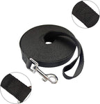 Nylon Training Dog Leash for Small Medium Large Dogs, 15ft 20ft 30ft 50ft Long Leash Dog/Puppy Lead for Obedience Recall Training, Camping (30ft, Black)