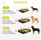 Waterproof Orthopedic Dog Bed for Extra Large Sized Dogs | Memory Foam Pet Bed Sofa with Bolster, Dog Couch with Washable Cover & Non-Slip Bottom, 48x30 Inch, Dark brown