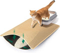 Cat Litter Mats Litter Trapping Mat, 25''x16'' Cat Litterbox Mat for Floor, 2 Layer Honeycomb Pet Litterbox Matt Catcher Rug, Waterproof Urine Proof, Non-Slip, Soft, Clean Easily, Small