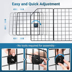 rabbitgoo Dog Car Barrier for SUV, Heavy-Duty Steel Wire Pet Gate, Foldable | Adjustable Universal-Fit Divider, Triple Folding for Cargo Area Vehicles Trucks Safety Travel