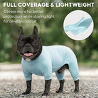 KYEESE UV Protection Dog Shirt, UPF 50+ Cooling Summer Jumpsuit for Small Dogs, Breathable Reflective Shedding Control Dog Sun Shirts, Quick-Dry Dogs Onesie Pet Clothes, Blue, L