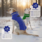 FUAMEY Dog Jacket for Large Dogs Warm Dog Jackets with Harness Built in | Dog Winter Jacket Cold Weather Snow Puppy Vest Water-Resistant Zip up Dog Fleece Jackets High Visibility Green XL