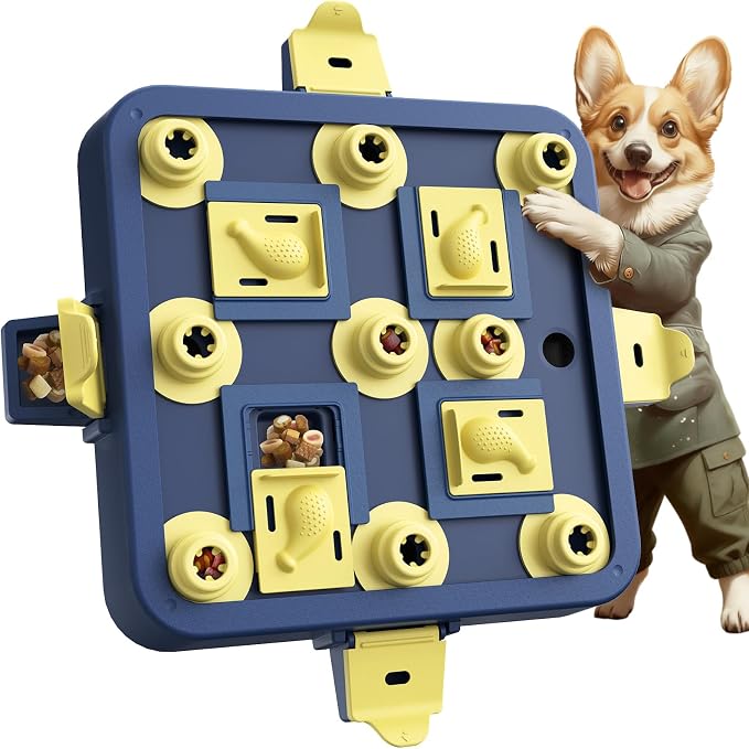 KADTC Dog Chess Puzzle Toy, Large Size, 3 Levels of Step-by-Step Challenge Beginner to Advanced Slow Feeder & Mental Stimulation for Smart Dogs Enrichment Toys