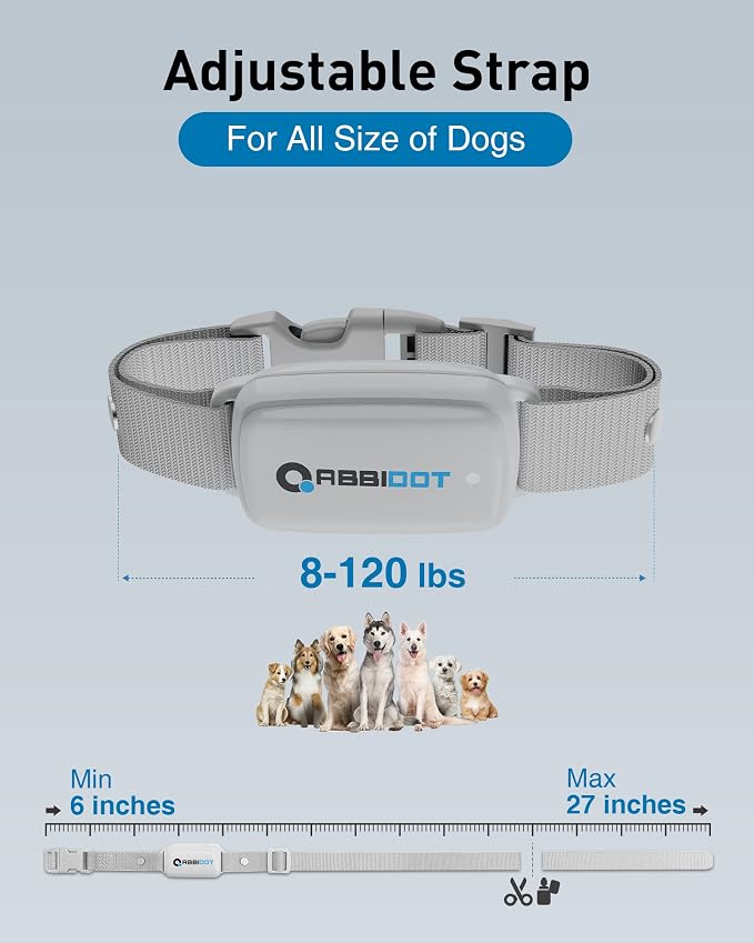 ABBIDOT Shock Collar for Dogs - 3300 FT Dog Training Collar with Remote, 4 Training Modes, IPX7 Waterproof, Nihgt Light, Rechargeable E-Collar for Small Medium Large Dogs (15-120 lbs),Ash Grey