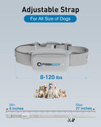ABBIDOT Shock Collar for Dogs - 3300 FT Dog Training Collar with Remote, 4 Training Modes, IPX7 Waterproof, Nihgt Light, Rechargeable E-Collar for Small Medium Large Dogs (15-120 lbs),Ash Grey