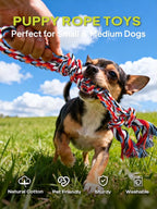 TwoEar Dog Rope Toy 9 Pack - Puppy Teething Toys for Small Medium Breed | Indestructible Dog Chew Toys for Aggressive Chewers - Cotton Tug of War Dog Toys for Boredom, Teeth Clean