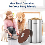 Paw Libero 2PK 35 Lbs Stainless Steel Dog Food Storage Container with Airtight Lid & Ceramic Bone Handle, Large Metal Dog Food Bin for Dogs & Cats, Keep Fresh, Easy to Clean