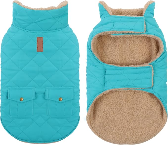 Dog Winter Jacket for Extra-Large Dogs, Pet Windproof Cold Weather Coats, Pets Clothes Snow Jacket, Golden Retriever, Labrador Retriever, Husky, Blue XL