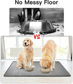 48" x 32" XXXL Largest Pet Food Mat, Silicone Dog Mats for Food and Water, Nonslip Pet Feeding Mats for Floors,Dog Cat Bowl Mat with Raised Edges, Beige