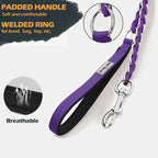 S-ETOVUS-Chain Dog Leash, Bite-Proof Metal Leash, with Padded Handle | Three Sizes 7.25FT/5.2FT/4FT, Woven From Nylon Rope And Chain, Durable And Bite-Resistant, Comfortable With Padded Handles.