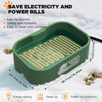 IPOW Pet Heated Water Bowl - 5.5L Extra-Large Rectangular Outdoor Durable Outdoor Dog Bowl with Anti-Chew Cord, Keep Water Warm at 77-95℉ for Cats & Dogs, BPA-Free, Spill-Proof, Green