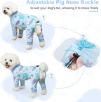 Bienbee Dog Pajamas, 4 Pack Adjustable Onesies for Small to Large Dogs L | Dog Shedding Suit with Soft Fabric, Breathable & Stretchy, and Adjustable Back Length for Sleeping Lounging and Daily Use