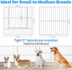 Dog Playpen 32" Height – Heavy Duty, Foldable | 25mm Steel Tubes, 40.8 lbs sturdy frame, rubber non-slip feet, indoor outdoor, Small Medium Dogs