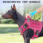 WINGOIN Pink Tactical Dog Harness for Large Dogs, Heavy Duty No Pull Dog Harness with Handle, Adjustable Reflective Military K9 Big Pet Vest for Husky, Doberman, Walking, Training, Hunting (XL) | Heavy Duty with Handle,Adjustable Reflective,Military K9...