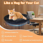 Cat Desk Bed - Ergonomic cat Desk Perch Clamp for Remote Workers - Quality Desktop Suspended Cat's Bed- Rotating Cats Hammock Desk with Removable Cover, Cat Bed Hold UP to 50LBS