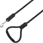 Mile High Life Dog Leash with Genuine Leather Handle, 6 FT/5 FT/4 FT | Leather Grip Rope Leash, Heavy Duty 360° Swivel Metal Clasp, for Small Medium & Large Dogs