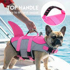ASENKU Dog Life Jacket - Pet Safety Vest for Swimming & Boating, Shark Life Jacket with Floatation, Dog Lifesavers Swimsuits for Small Medium Large Dogs (Pink, XL)
