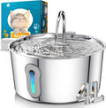 Stainless Steel Cat Water Fountain, 135oz/4L Automatic Pet Fountain Dog Water Dispenser with Ultra-Quiet Pump & 2 Replacement Filters & for Cats Inside, Dogs, Multiple Pets