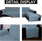 Easy-Going Reversible L-Shape Sectional Couch Cover, Small, Light Blue | Soft Sofa Slipcover For Dogs, Fits Left/Right Chaise Lounge Protector, Water Resistant Mat For Living Room