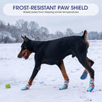 FUAMEY Dog Booties for Medium Dogs Waterproof, Reflective Dog Boots | Hook & Loop closure, paw protection, dirt trails, rocky terrain, neighborhood walks, outdoor exploration, 4 PCs