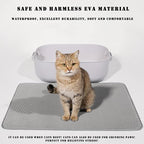 HCY&WLD Cat Litter Mat, Double Layer Cat Litter Box Mat (24x18 Inch, Black) | Waterproof Urine-Proof Non-Slip Litter Trapping Mat, Soft on Kitty Paws, Scratch-Resistant, Scatter Control, Easy to Clean