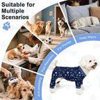 Bienbee Dog Pajamas, 4 Pack Adjustable Onesies for Small to Large Dogs M | Dog Shedding Suit with Soft Fabric, Breathable & Stretchy, and Adjustable Back Length for Sleeping Lounging and Daily Use