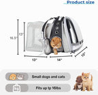 Lollimeow Expandable Cat Backpack Carrier for Large Cats & Small Dogs - Airline Approved Pet Bubble Backpack with Dual-Side Expansion, Perfect for Travel, Hiking & Outdoor Adventures, Up to 16lbs