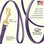 Viper Biothane K9 Working Dog Leash Waterproof Lead for Tracking Training Schutzhund Odor-Proof Long Line with Solid Brass Snap for Puppy Medium and Large Dogs, 15ft Violet Purple