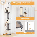 PETEPELA Cat Tree for Indoor Cats, 34.6" Small Cat Tower with Scratching Posts, 2 Condos, Scratching Ramp & Dangling Toys, Cat Play House for Kittens and Small Cats | Compact tower with thick sisal posts, 2 condos, dangling toys & a cozy top bed—for ki...