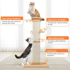 Cat Scratching Post 33 Inch Nature Sisal Cat Scratch Post for Indoor Cats, Large Cat Scratcher Protect Your Furniture Orange