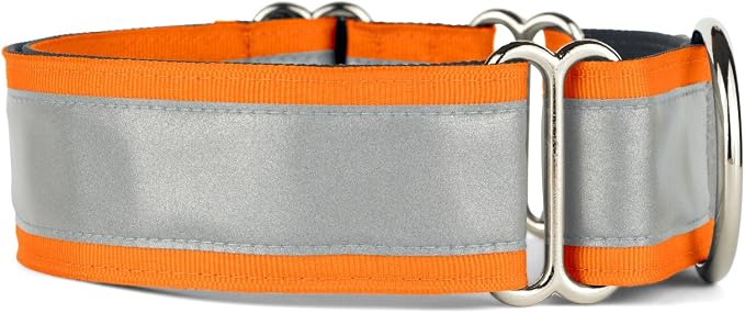If It Barks - 1.5" Reflective Martingale Collar for Dogs - Adjustable - Made in USA - Strong, Durable, and Comfy - Ideal for Training - Suitable for Most Breeds - Medium, Orange