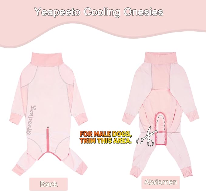 Dog Sun Protection Cooling Suit UPF 50+, Quick-Dry Breathable Jumpsuit for Large & Medium Dogs, Outdoor Dirt-Resistant Shedding Control Pet Apparel (Blush Pink, 7X-Large)