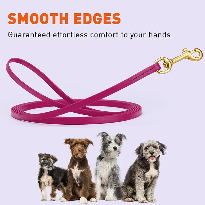 Viper Biothane K9 Working Dog Leash Waterproof Lead for Tracking Training Schutzhund Odor-Proof Long Line with Solid Brass Snap for Puppy Medium and Large Dogs, 10ft Magenta Pink
