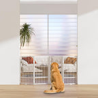 SNUOWU Full Metal Freestanding Dog Gate with Door, 36''Height Foldable Pet Dog Fence for Indoor & Outdoor, 4 Panels Extra Wide Free Standing TallDog Gates for Doorways,House,Stairs,Porch,Deck,Yard