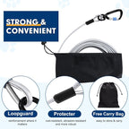 Snagle Paw Dog Tie Out Cable 30FT-1000LBS Break Strength,Heavy Duty Dog Leads for Yard with Shock Absorbing Spring & Swivel Hook,Long Leash Cable for Outdoor Tethering,Dog Line for Small Large Dogs