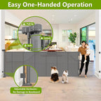 Reinforced 42" Tall 195" Extra Wide Retractable Fence Outdoor/Indoor, Gray | Tall Baby Gate Extra Long Dog Gate for Gagage, Space-Saving, Easy to Use, Safety Lock, Scratch-Resistant Mesh, Easy Install