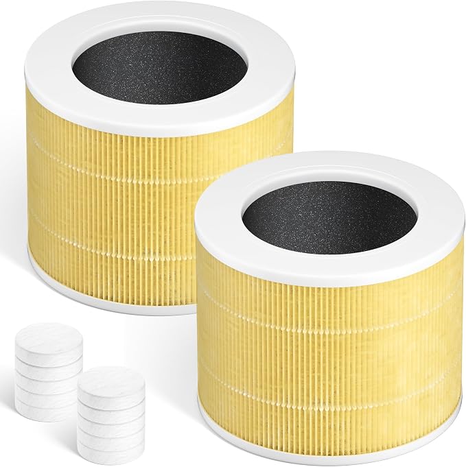 Core Mini Filter Replacement for LEVOIT Core mini-P Air Purifier,Yellow | 2 filter & 10 fragrance Sponge，3-in-1 filtration ,great high-efficiency materials with activated carbon，by Improvedhand