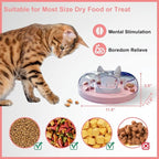 Interactive Cat Treat Puzzle Enrichment Toys, Light Pink | Cat Puzzle Feeder, Slow Feeder, Food Maze, Mental Stimulation Foraging Toys, for Indoor Cats and Kittens
