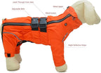Lovelonglong Waterproof Dog Raincoat – 4-Leg Full Body Dog Rain Suit with Reflective Strips & Leash Opening, Outdoor Dog Jacket for Rainy Weather