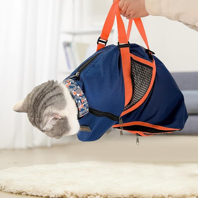 Cinf Cat Restraint Grooming Bag, Anti-Scratch Tool for Nail Trimming | Safe grooming restraint bag controls cat movement for bathing, nail trimming, injections and veterinary examinations