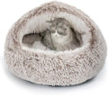 CATISM Cat Bed, Cat Beds for Indoor Cats Covered Hooded | Warm Soft Plush Comfortable Removable Washable Non-Slip Bottom