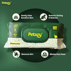Pet Wipes for Dogs and Cats – 100 Count (8x8in) Hypoallergenic, Deodorizing Dog Wipes for Paws, Ears and Butt | XL with Aloe & Coconut Oil, Chamomile Scented | Travel Size, On-the-Go Pack
