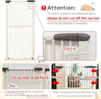 Lumizone 61.02" Extra Tall Pet Gate for Cat Dog 30.12"-38.38" Wide Cream | Extra Tall Cat Gate for Doorway Hallway Stairs Pressure Mounted 1.37" Gap No Drilling Auto-Close Dual-Lock