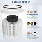 Core 300 Replacement Filter for LEVOIT Core 300S-P Air Purifier | Compatible with Core 300, 300S, 300S-P VortexAir Air Purifier, 3-in-1 H13 True HEPA, 4-Pack, Core 300-RF Filters