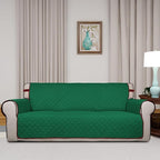 PureFit Reversible Quilted Couch Covers for Dogs Oversized Sofa Cover 78” | Green/Red, Water Resistant Couch Protector, Washable Pet Couch Cover with Non Slip and Elastic Straps For Kids