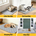 Silicone Cat Litter Mat 34" x 22" Cat Mat for Litter Box with Surface Brush | Extra Large Cat Litter Box Mat for Scatter Control, Non-Slip, Waterproof Cat Litter Mat Litter Trapping Mat with Raised Edge